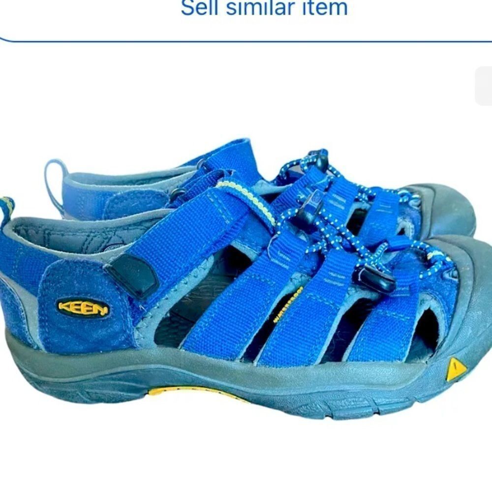 Keen Boys Newport H2 Sport Sandals Blue Bungee Toggle Waterproof Shoes Size 3
